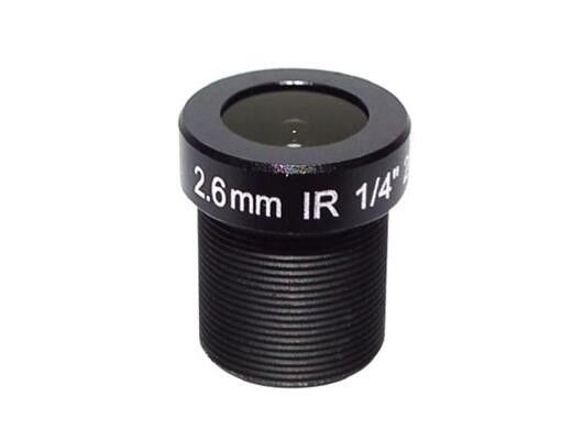S mount geniş açı 2.6mm F2.2 2mp m12 cctv kurulu lens, 1/4 inç sensör için